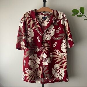 Arnold Palmer Hawaiian Tiki Carribean Beach Travel Vacation Shirt Tropical Red